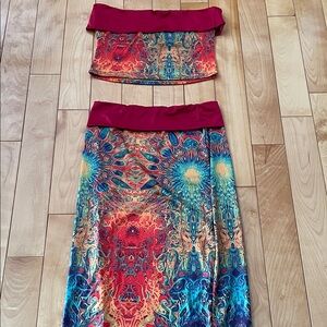 M  Vibrant Multicolor Women's Skirt Set